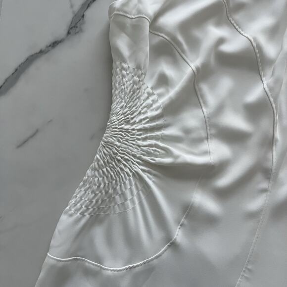 A.L.C. Kaia Gathered Sleeveless Midi Dress Off White Size 6 Feminine modest Chic - Picture 9 of 12